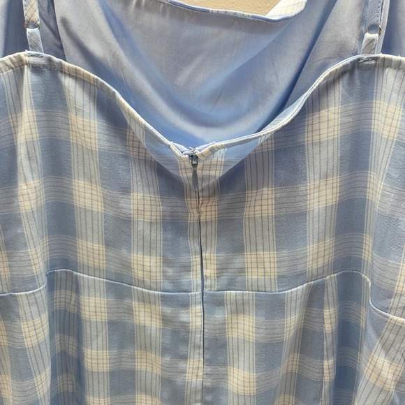 BP‎ Plaid Spaghetti Strap Mini Dress Blue White XL NEW - Picture 8 of 8